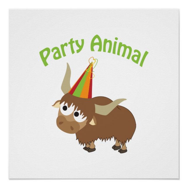 Party Animal Yak Poster (Front)