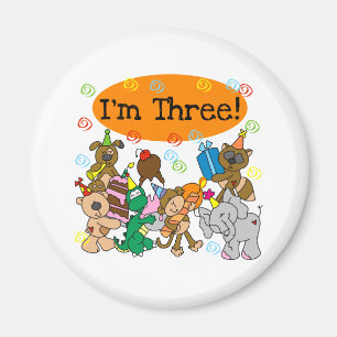Party Animals 3rd Birthday Magnet