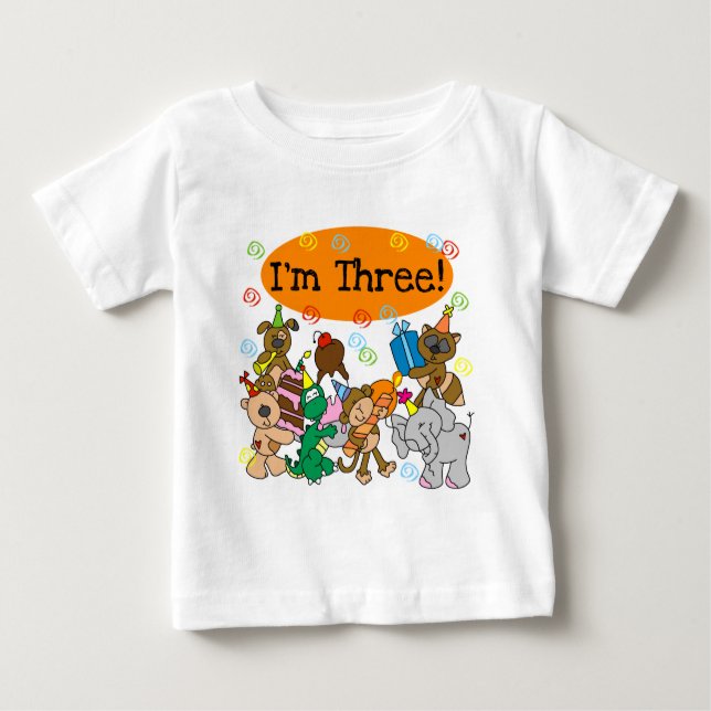 Party Animals 3rd Birthday Tshirts (Front)