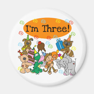 Party Animals 3rd Birthday Tshirts Magnet