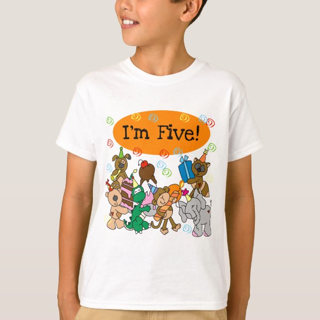 Party Animals 5th Birthday Tshirts and Gifts (Front)