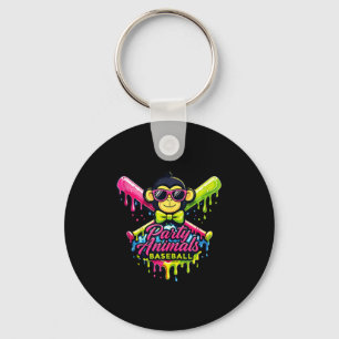 Party animals baseball funny monkey tank toppng key ring
