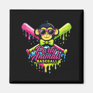 Party animals baseball funny monkey tank toppng magnet