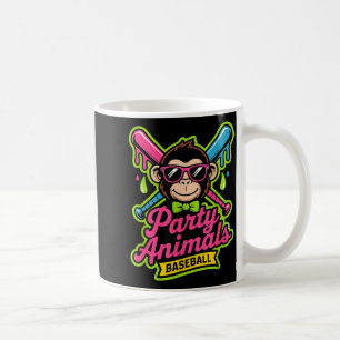 Party animals baseball funny monkey vibrant slime coffee mug