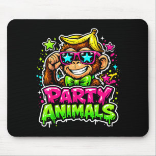 Party Animals Baseball Jersey Funny Monkey Vibrant Mouse Pad