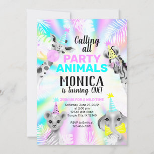 Party animals birthday invitation