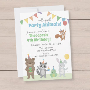 Party Animals Birthday Party Invitation