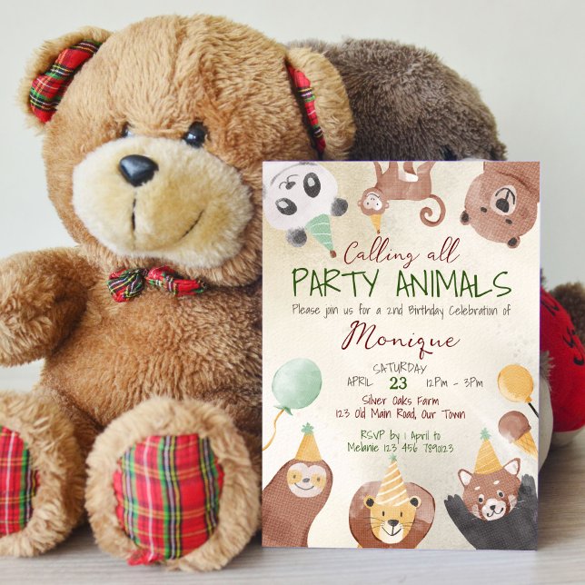 Party animals birthday party invitation template (Creator Uploaded)