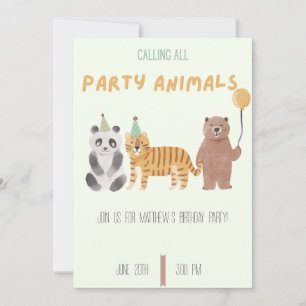 Party Animals Birthday Party Invite