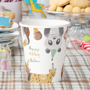 Party animals birthday party personalised name paper cups