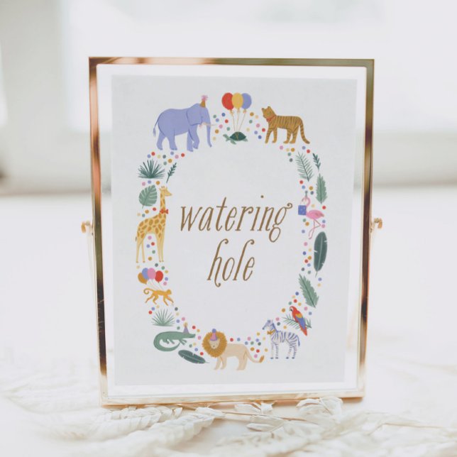 Party Animals Birthday Party Watering Hole Sign (Creator Uploaded)