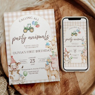 Party Animals Farm Birthday Invitation Barnyard