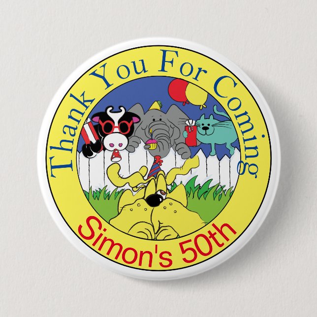 Party Animals Funny Birthday Party 7.5 Cm Round Badge (Front)