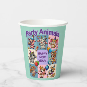 Party Animals "Happy New Year" Paper Cups