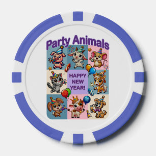 Party Animals "Happy New Year" Poker Chips