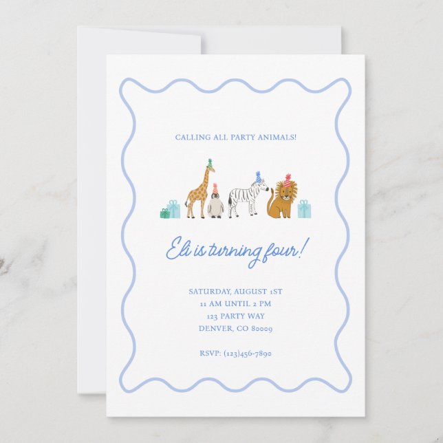 Party Animals Invitation (Front)