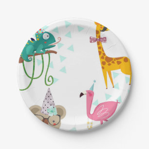Party Animals, Kids Birthday, Animal party Save Th Paper Plate