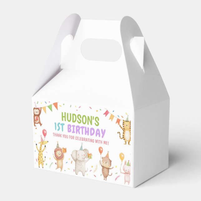 Party Animals Kids Birthday Favour Boxes (Front Side)