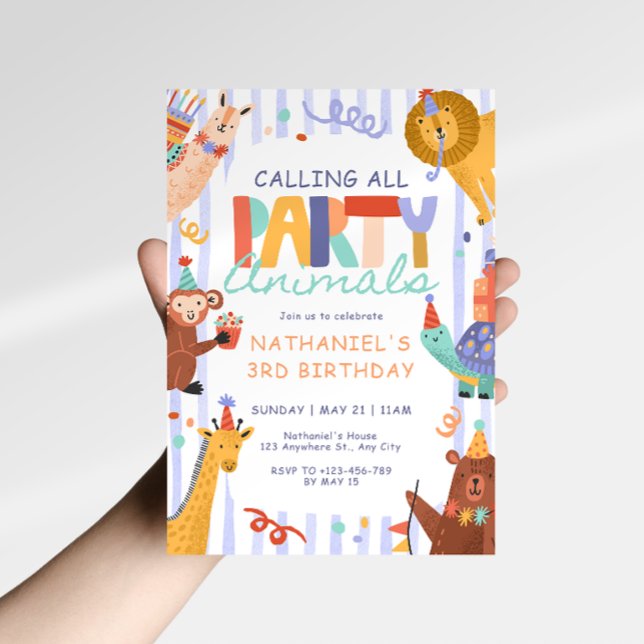 Party Animals Kids Birthday Invitation (Creator Uploaded)