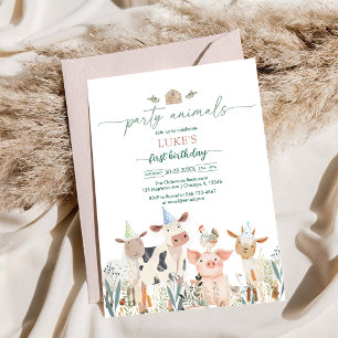 Party Animals Kids Birthday Invitation