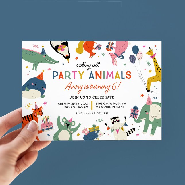 Party Animals Kids Birthday Party Invitation (Creator Uploaded)