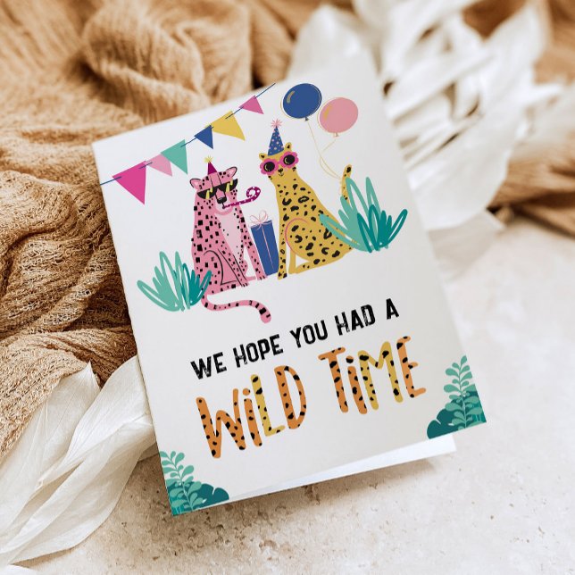 Party Animals Kid's Birthday Party Thank You Card (Creator Uploaded)