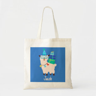 Party Animals Llama Birthday Boys Blue Tote Bag