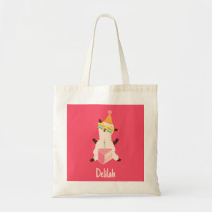 Party Animals Llama Birthday Girls Pink Tote Bag