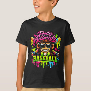 Party animals meme baseball funny monkey T-Shirt