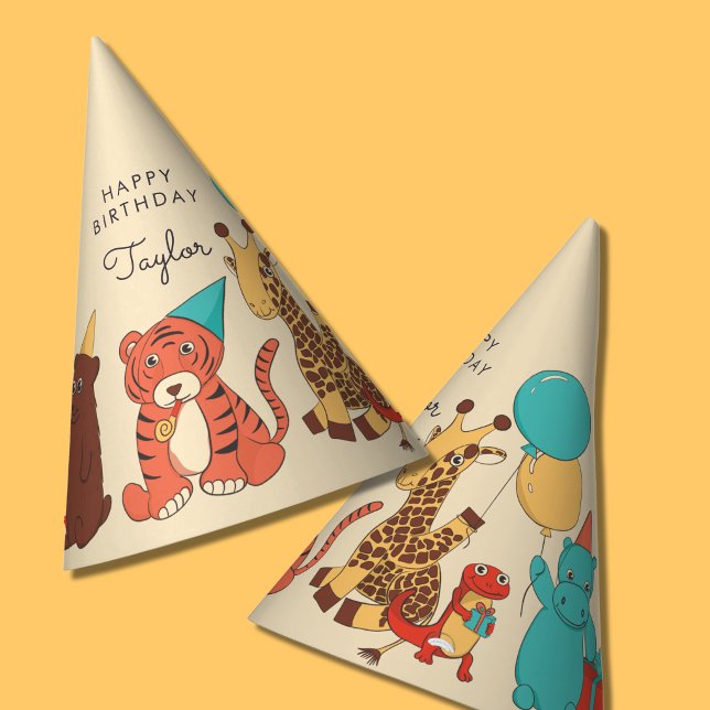 Party Animals Personalised Kids Birthday Hat (Creator Uploaded)