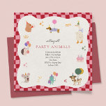 Party Animals Retro Minimalist Birthday Invitation<br><div class="desc">Calling All Party Animals – Retro Minimalist Square Birthday Invitation Round up the wildest crew in town—it’s party time! This square-shaped birthday invitation features a fresh retro minimalist design that’s equal parts stylish and playful. With a lineup of adorable animals wearing tiny party hats, this invite sets the perfect tone...</div>
