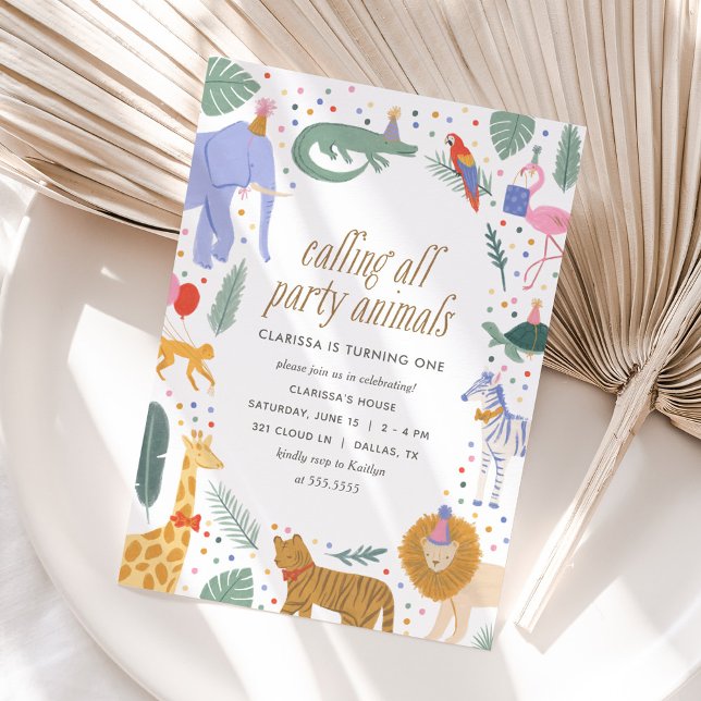 Party Animals Safari Birthday Party Invitation (Creator Uploaded)