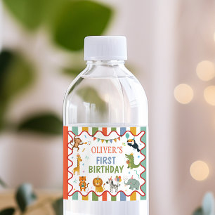 Party Animals Safari Birthday Party Water Bottle Label