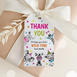 Party Animals Safari Birthday Thank You Favour Zoo Gift Tags