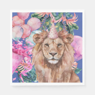 Party Animals Safari Jungle Wild One Birthday  Napkin