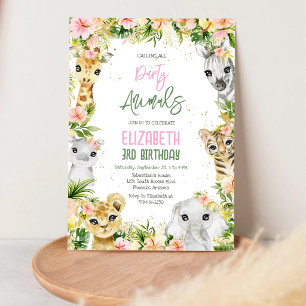 Party Animals Safari Jungle Zoo Kids Birthday Invitation