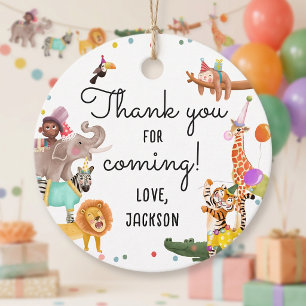 Party Animals Safari Thank You Birthday Favour Tags