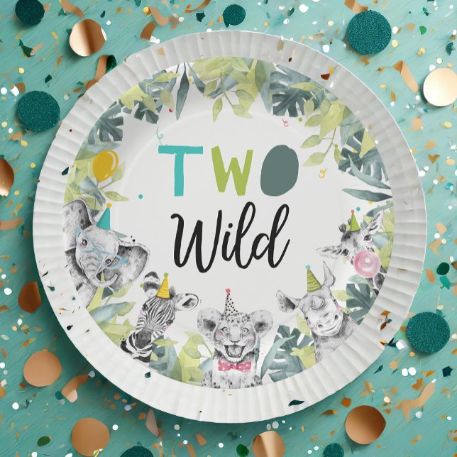 Party Animals Safari Two Wild Boy Birthday Party Paper Plate (Creator Uploaded)