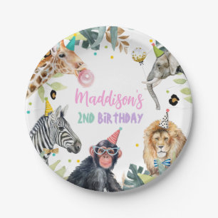 Party Animals Safari Wild Anima Zoo Birthday Paper Plate
