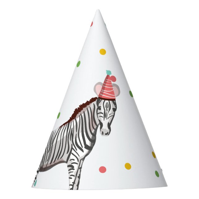 Party Animals Safari Wild One Jungle Zoo Birthday Party Hat (Front)