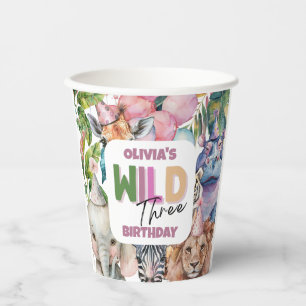 Party Animals Safari Wild Three Birthday party Paper Cups