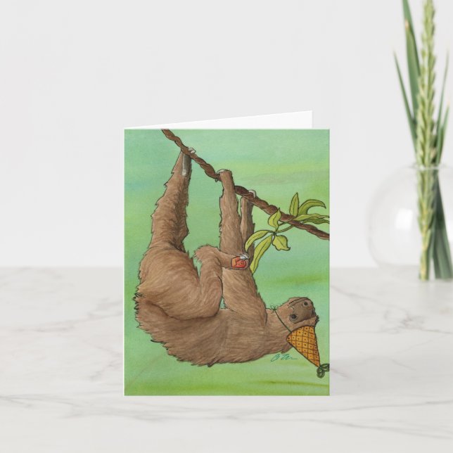 Party Animals: Sloth Card 4"x5.6" (Front)