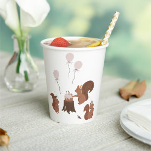 Party Animals Squirrel Birthday Party Paper Cups