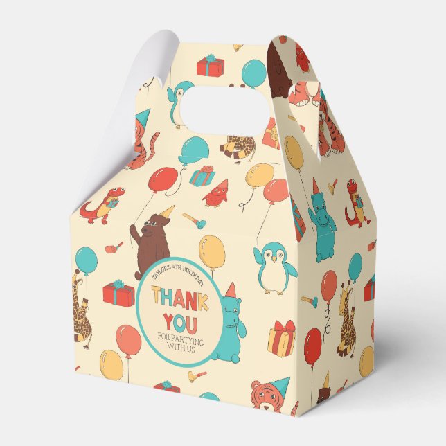 Party Animals Thank You Favour  Box (Front Side)