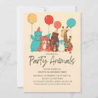 Party Animals Tiger, Penguin, Hippo Kids Birthday