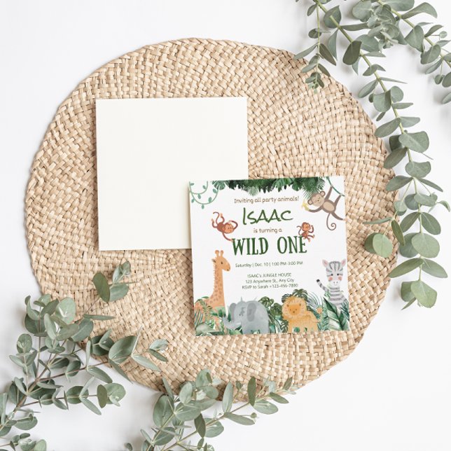 Party Animals Wild One Birthday Invitation Card (Party Animals Wild One Birthday Invitation Card)