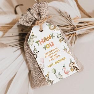 Party Animals Wild Safari 1st Birthday Gift Tags