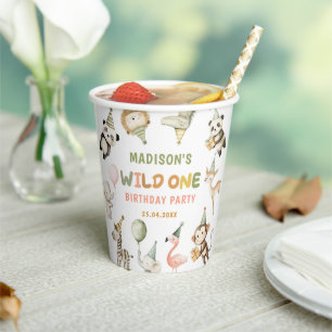 Party Animals Wild Safari 1st Birthday Paper Cups