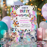 Party Animals Wild Safari Pink Girl Birthday Party Invitation<br><div class="desc">Party Animals Wild Safari Pink Girl Birthday Party Invitation
All designs are © PIXEL PERFECTION PARTY LTD</div>