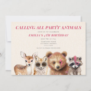 Party Animals Woodland Festival Birthday Party Invitation